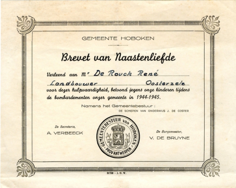 Brevet van naastenliefde René De Rouck