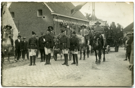 Wagen in stoet, viering 100 jaar België, Munte, 1930