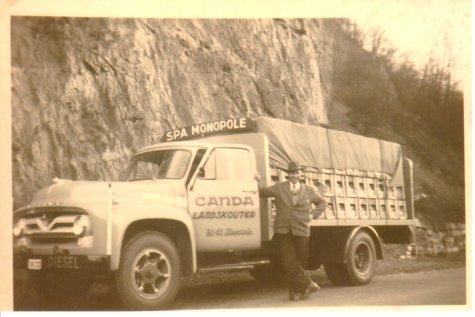 Vrachtwagen van Canda naar Spa, Landskouter, jaren 1950