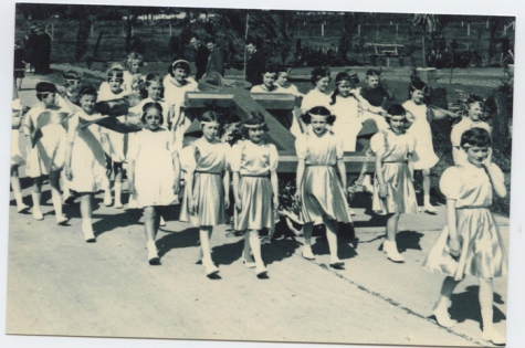 Klasgroep in de Livinusstoet, Sint-Lievens-Houtem, 1957