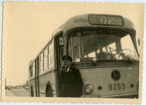 Op de foto met bus 22, Brussel, 1961