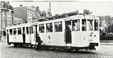 Tram van de lijn Gent-Geraardsbergen, Gent, ca. 1950.
