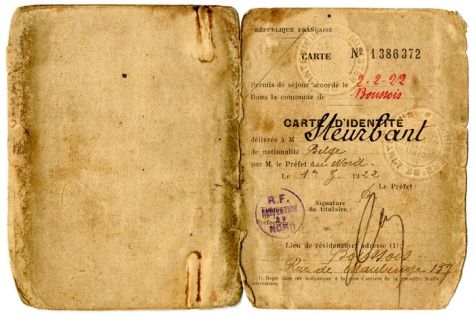 Tijdelijke identiteitskaart, Boussois, 1922