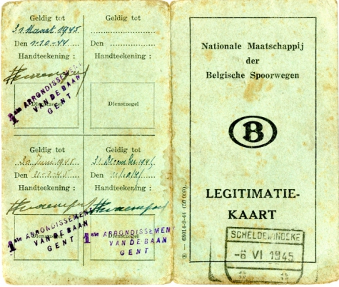 Legitimatiekaart, Gent, 1944
