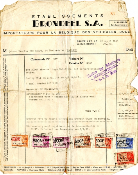 Factuur, Brussel, 1948
