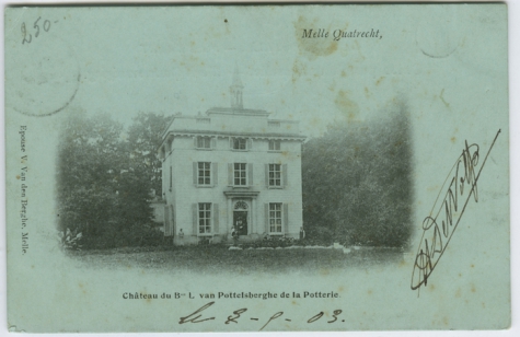 Kasteel van Pottelsberghe de la Potterie te Melle in 1903