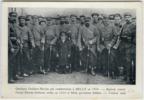 Franse vlootfuseliers te Melle in 1914