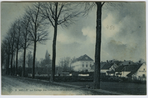 Zicht op het College te Melle in 1911