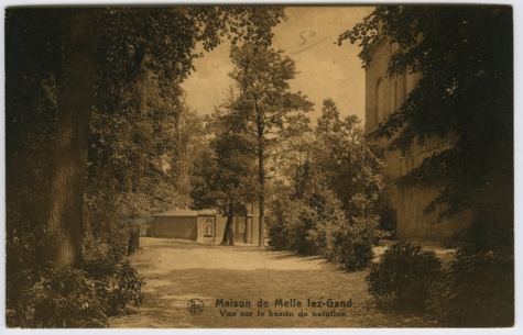 Weg naar het zwembad in het college van Melle in 1926