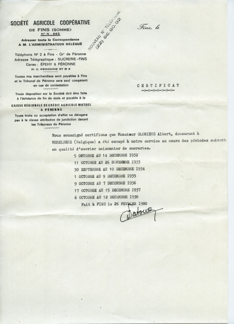 Certificaat van tewerkstelling, Fins, 1981