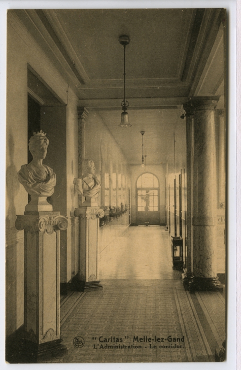 Gang van het administratief gebouw, Caritasinstituut, Melle