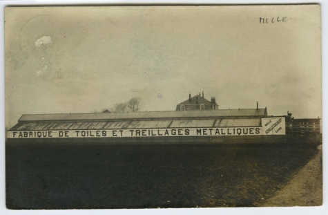IJzerfabriek aan de Vijverwegel, staaldraad en nagels, afdeling Puntfabriek, Melle, 1910