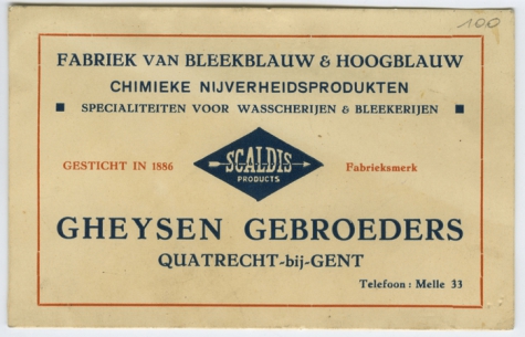 Publiciteit, Fabriek van bleekblauw en hoogblauw, Quatrecht