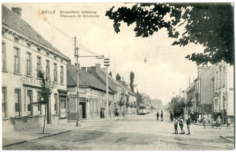 Tram van de lijn Melle-Gentbrugge, Melle,1919.