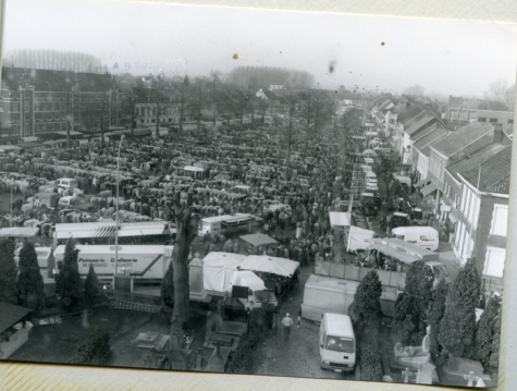Bovenaanzicht van Houtem Jaarmarkt, Sint-Lievens-Houtem, 1970-1980