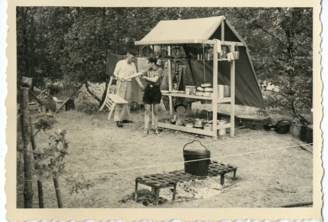 Kookhoek op chirokamp, Neerpelt, 1955