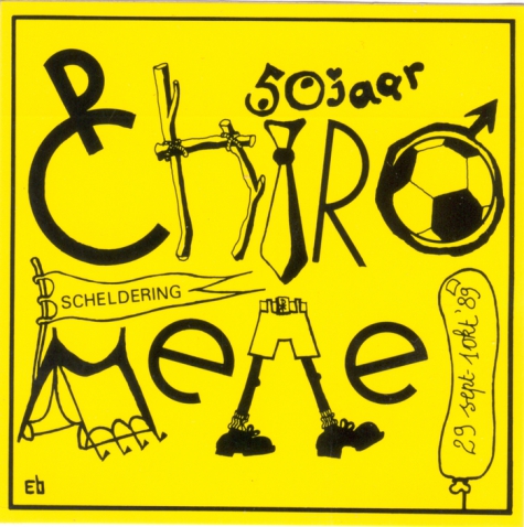 Sticker 50 jaar Chiro Melle, 1989.