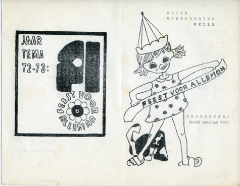 Programma groepsfeest chirojongens, Melle, 1972