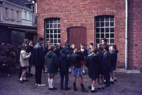 Chiro Melle Geertrui. Het lokaal in de Kloosterstraat in Melle, 1966.