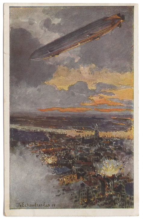 Een zeppelin bombardement op Antwerpen, 1914
