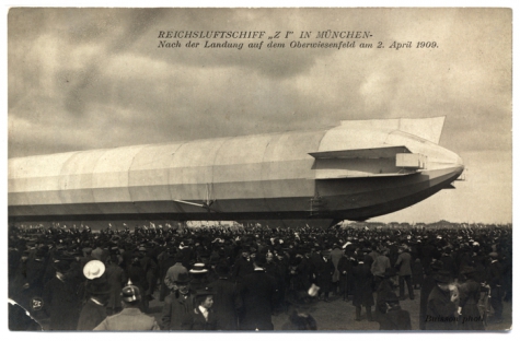 Zeppelin voor passagiervervoer in München, 1909.
