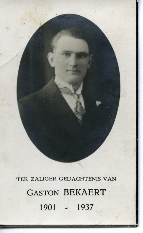 Bidprentje Gaston Bekaert, Sint-Lievens-Houtem, 1937