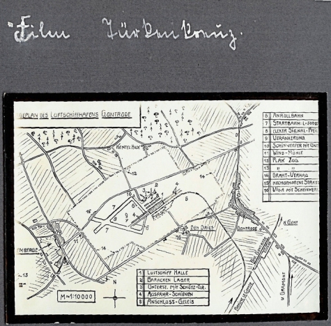 Grondplan van het vliegveld van Gontrode, 1917