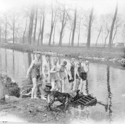 Vliegeniers in de Leie, Sint-Denijs-Westrem, 1917.