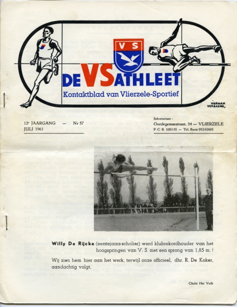 Sportkrantje 'De VS Athleet' nr. 57 van 'Vlierzele Sportief', Sint-Lievens-Houtem, 1961