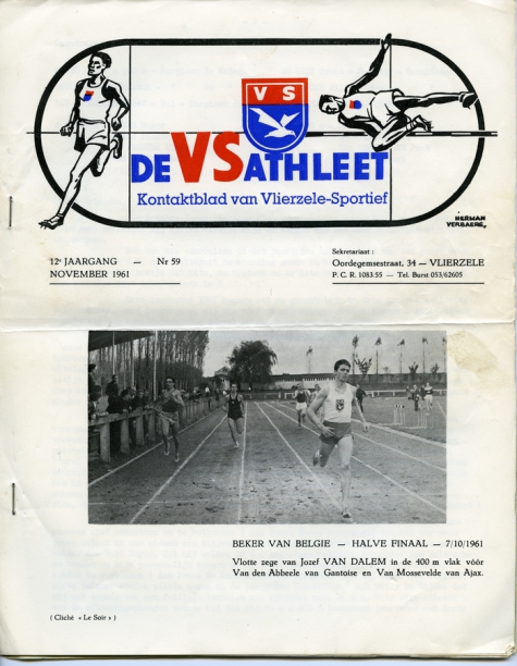 Sportkrantje 'De VS Athleet' nr. 59 van 'Vlierzele Sportief', Sint-Lievens-Houtem, 1961