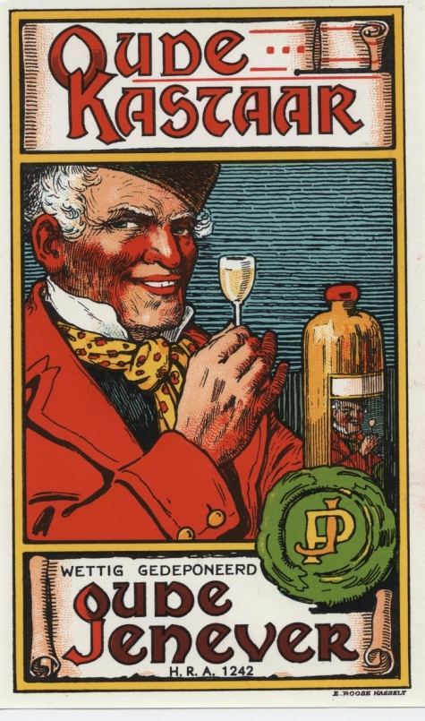 Etiket 'oude jenever' , Sint-Lievens-Houtem, 1930-1969