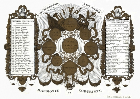 Porseleinkaart Harmonie Lochristi, 1843
Porseleinkaart Harmonie Lochristi, 1843