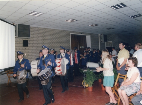 Harmonie van Lochristi, afscheidsfeest van burgemeester Jean De Schryver, Zeveneken, 31 mei 1992
