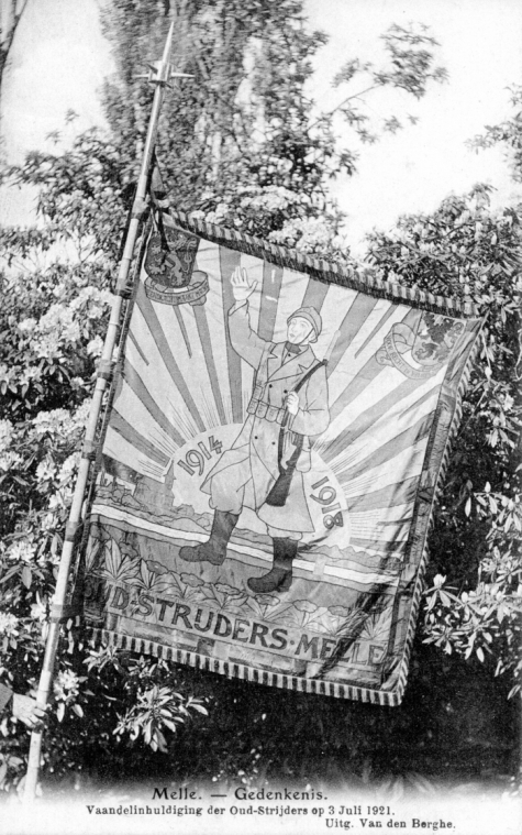 Melle. - Gedenkenis. Vaandelinhuldiging de Oud-Strijders op 3 Juli 1921
