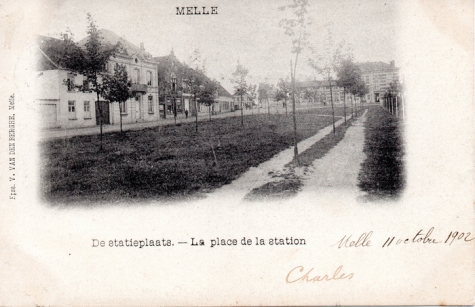 MELLE / De statieplaats. - La place de la station