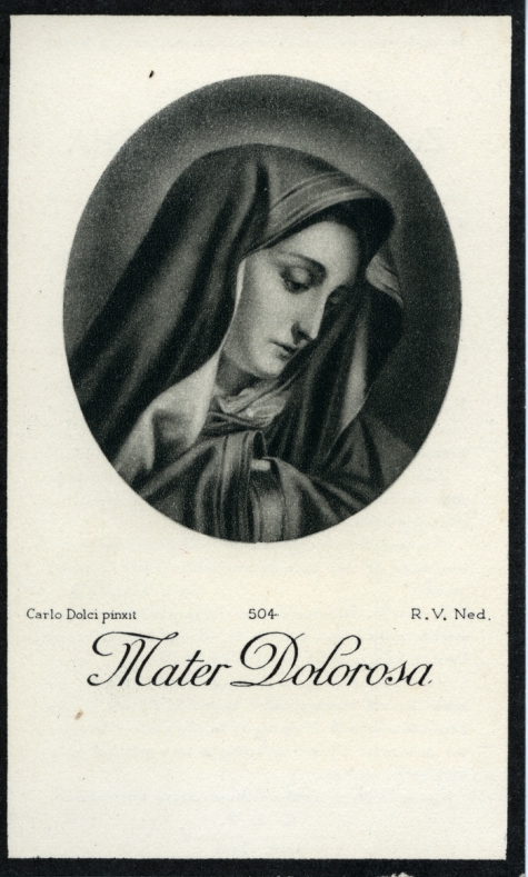 Bidprentje zuster Marie Agatha