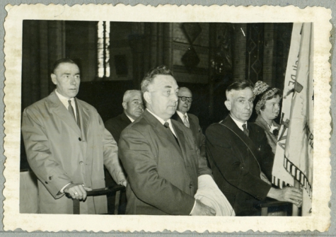 Eucharistieviering en inwijding nieuwe Gildevlag, Merelbeke, 1961