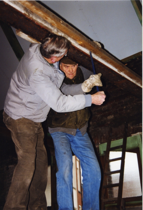 Verbouwingen aan dak van 't Werkhuis, Merelbeke, 1999