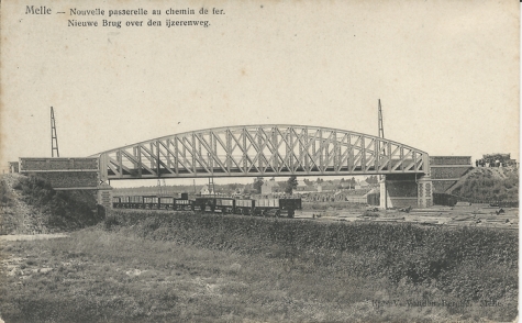Melle. - Nouvelle passerelle au chemin de fer./Nieuwe Brug over den ijzerenweg.