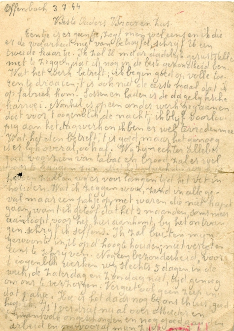 Postkaart van Georges De Landsheer aan zijn familie te Sint-Lievens-Houtem, 1944