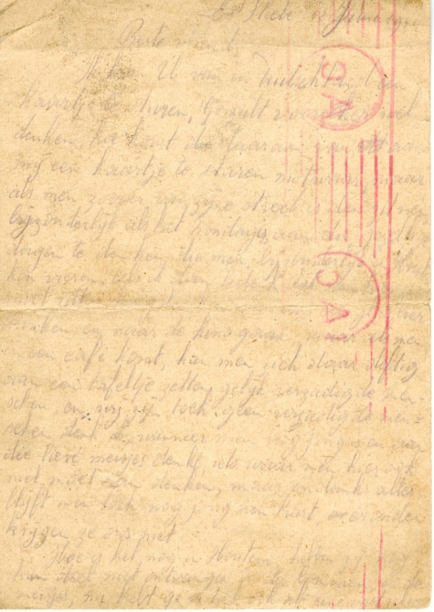 Postkaart vanuit Essen van Gerard de Cock aan Georges De Landsheer te Sint-Lievens-Houtem, 1944