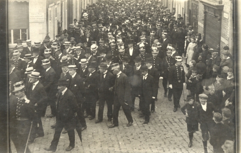 Begrafenis vermoorde commissaris Gentil Demeyer, Melle, 1920
