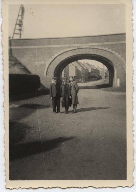 Jules Poppe met Elodie en Margriet Poppe, Melle, 1950-1960