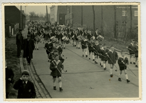 Jeugdfanfare tijdens de Bacchusfeesten, Sint- Lievens- Houtem, 1960-1970