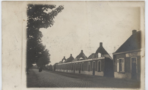 Uitgebrande huizen, Melle, 1914