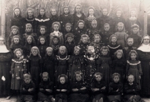 Schoolfoto, Sint-Lievens-Houtem, Letterhoutem, 1905