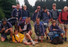 Groepsfoto van de kerels, Opont, 1999. Groepsfoto van de kerels, Opont, 1999.