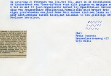 Krantenartikel 'Lees-in' chiro Scheldering, Melle, 1973