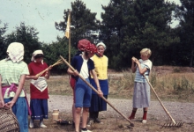 Chiro Melle Geertrui. Uitbeelden van Breughel schilderijen. Kamp Geel, 1967.