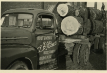 Houtzagerij D'Hont, eerste vrachtwagen, Landskouter Houtzagerij D'Hont, eerste vrachtwagen, Landskouter